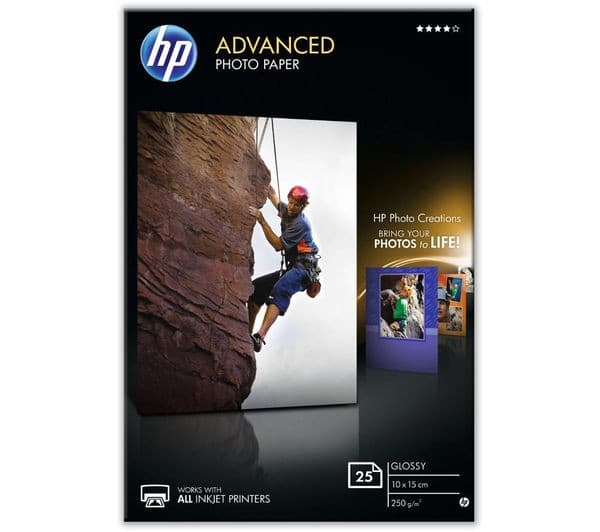 HP Advanced Glossy Photo Paper, 250 g/m², 25 Sheets - 100 x 150 mm - Image 1