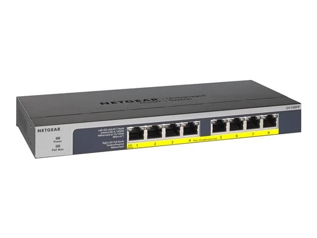 NETGEAR GS108PP PoE+ Switch 8 Port Rack-Mount
