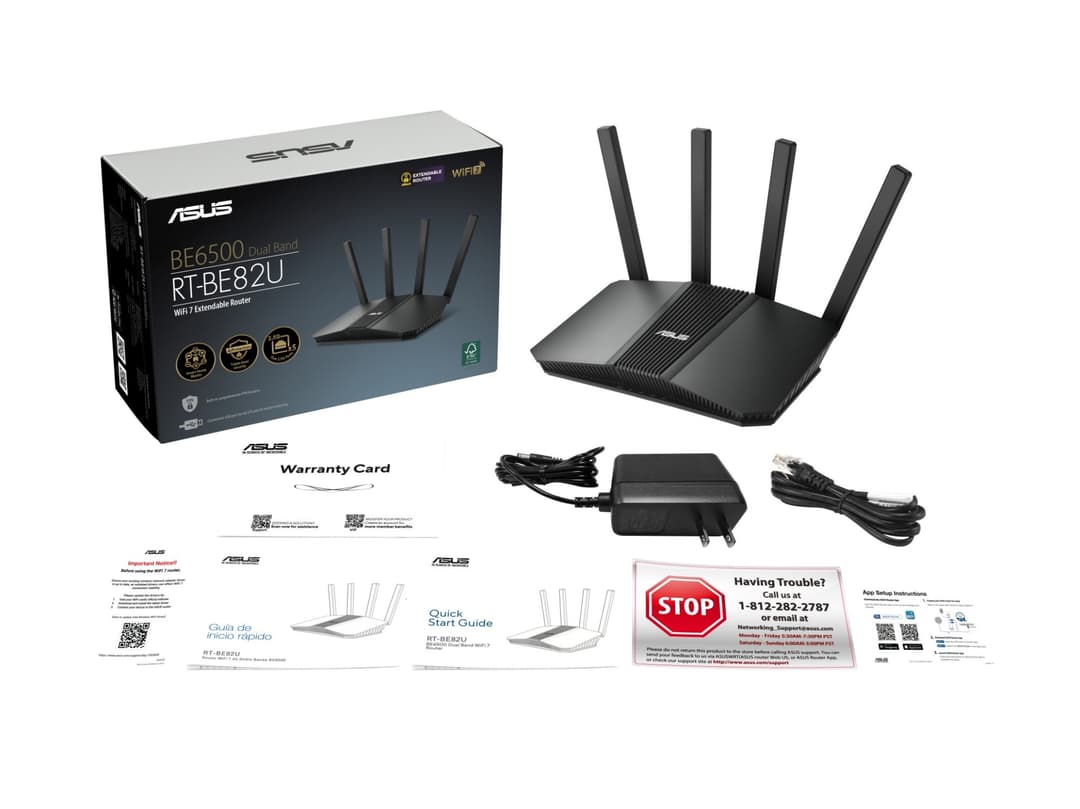 ASUS RT-BE82U BE6500 Wi-Fi 7 Dual-Band 2.5 Gigabit Ethernet Wireless Router - Black - Image 6