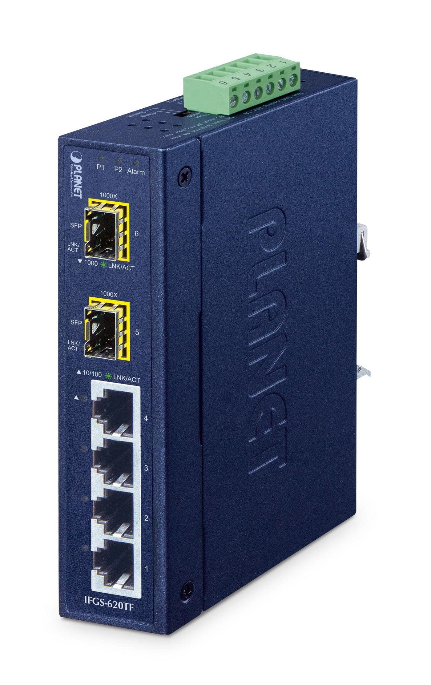 PLANET Industrial 4-Port 1000BASE-X SFP Ring Ethernet Switch (-40 to 75°C)