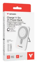 Verbatim Charge 'n' Go 2C Magnetic Wireless Power Bank 5000mAh - Silver thumbnail 4