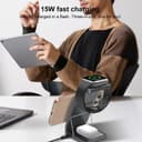 Yesido DS25 3-in-1 Foldable Magnetic Wireless Charging Station 15W – Black thumbnail 5