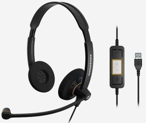 Sennheiser SC 60 USB ML Binaural Office Headset - Black - Image 1