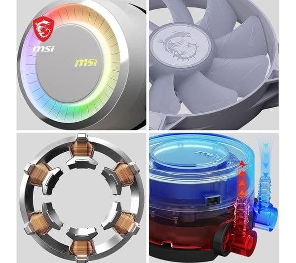 MSI MAG CORELIQUID E240 240mm ARGB Liquid CPU Cooler - White - Image 5