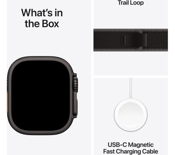 Apple Watch Ultra 3 GPS + Cellular 49mm Black Titanium Case with Black Trail Loop - S/M - Image 3