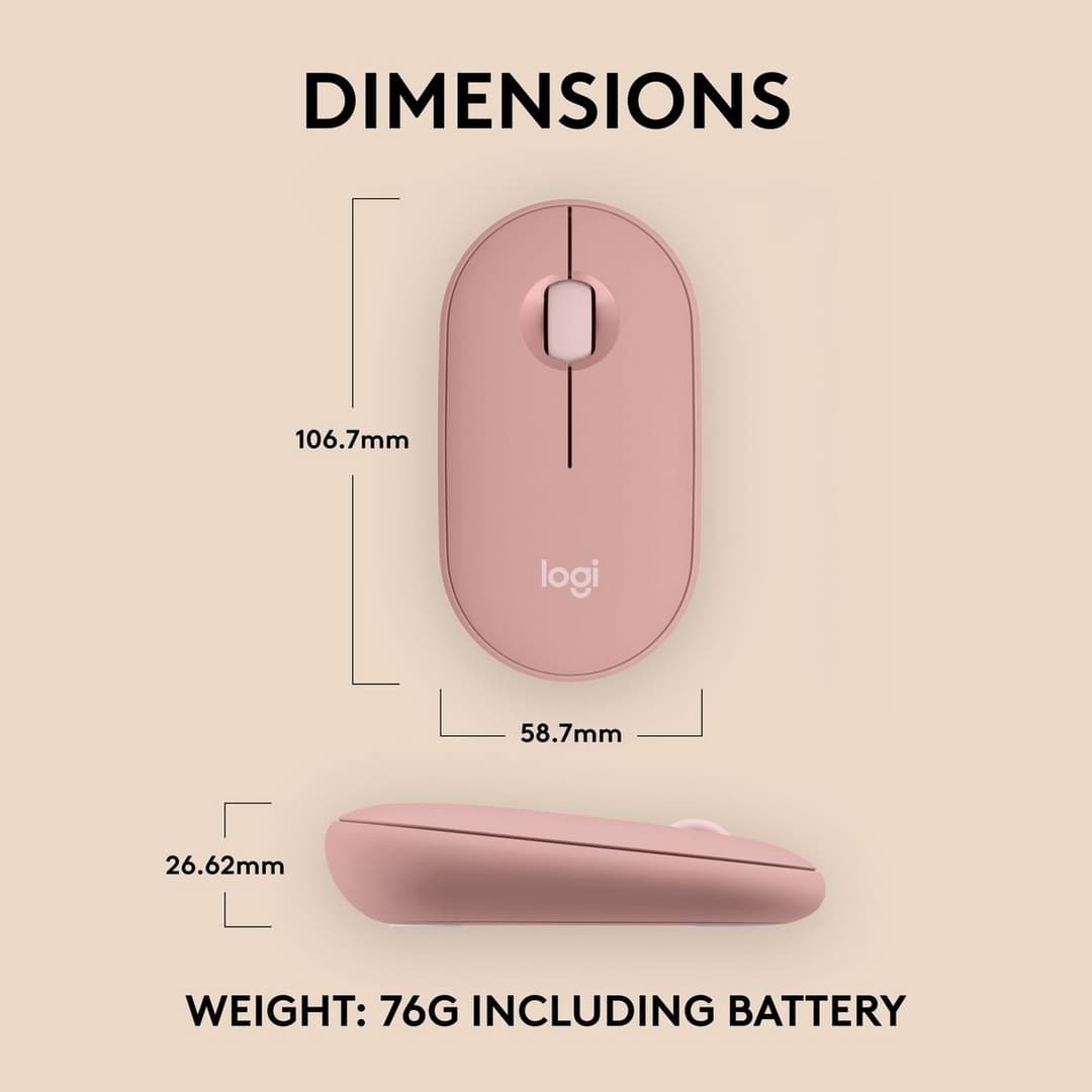 Logitech Pebble 2 M350s Wireless Mouse - Rose - Image 8