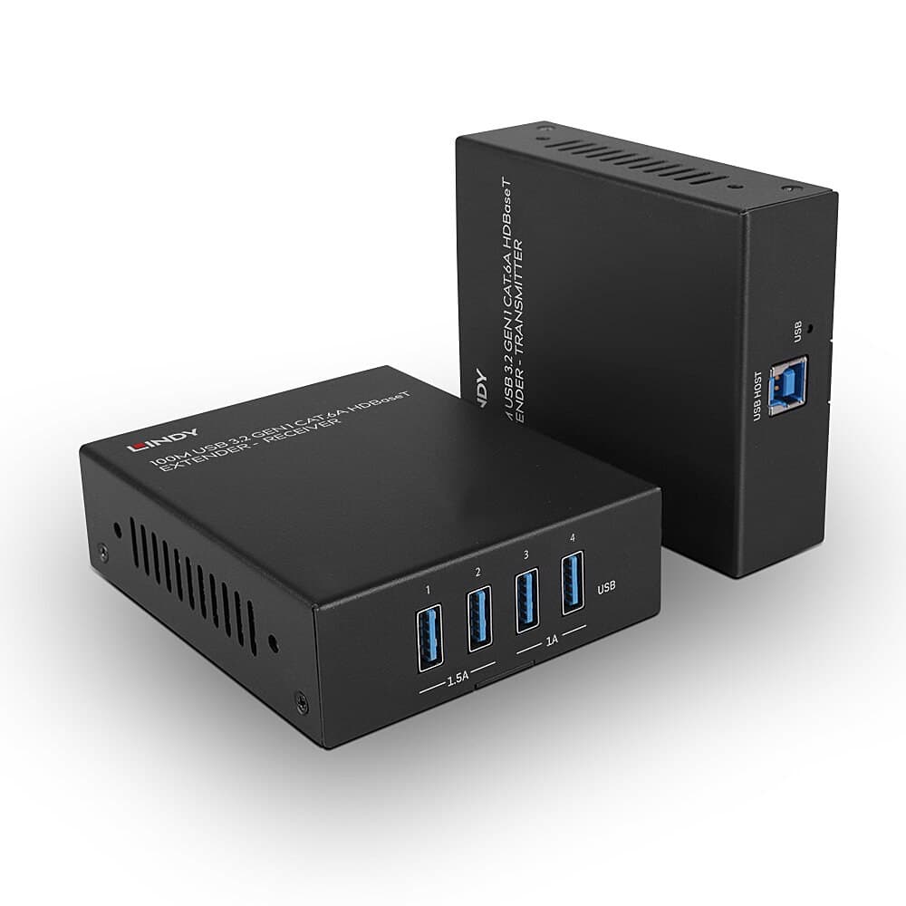 Lindy 100m 4 Port USB 3.2 Gen 1 Cat.6A HDBaseT Extender - Image 1