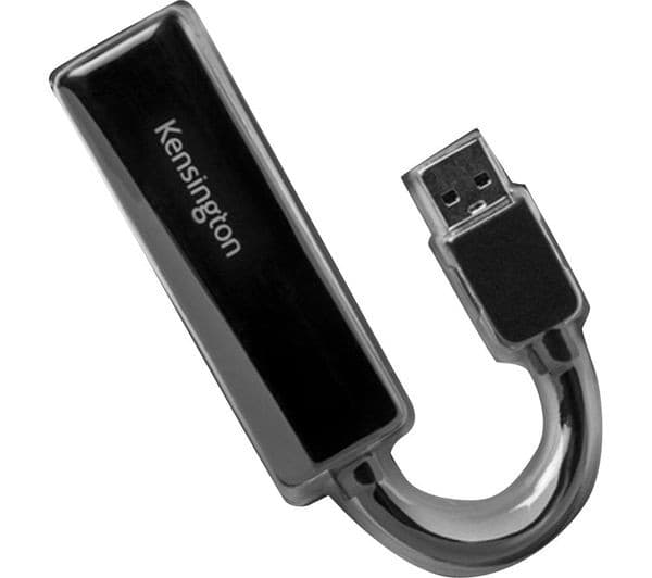 Kensington UA0000E USB Type-A to Ethernet Adapter Black - Image 1