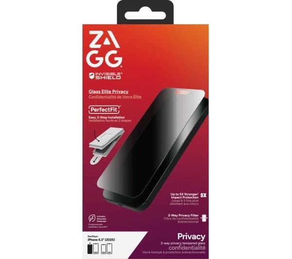 ZAGG InvisibleShield Glass Elite Privacy Screen Protector - iPhone 17 - Image 3