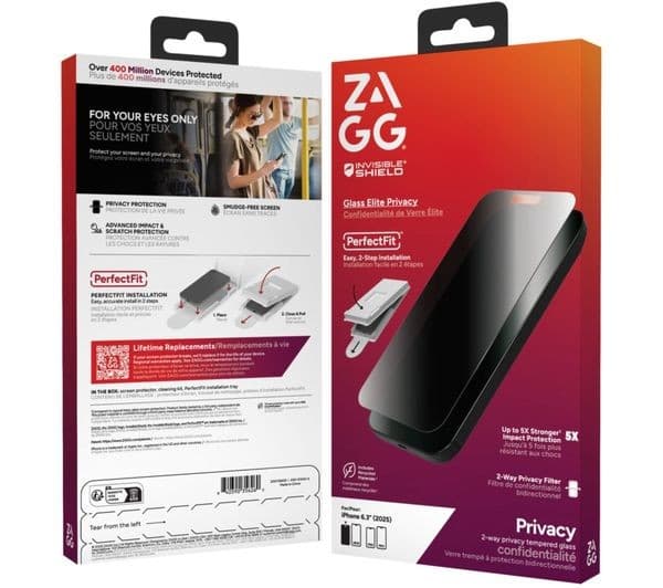 ZAGG InvisibleShield Glass Elite Privacy Screen Protector - iPhone 17 - Image 5
