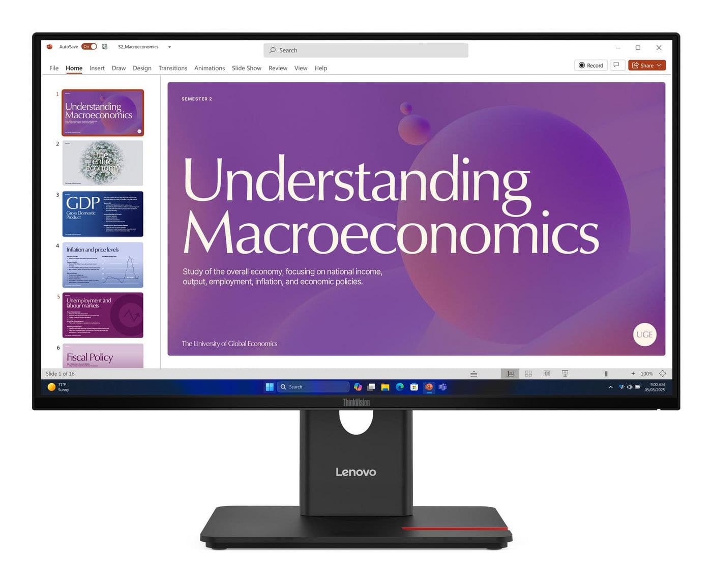 Lenovo ThinkVision T24d-40 23.8" Full HD 1920x1080 IPS LED Monitor - 120Hz, USB-C Docking, HDMI, DisplayPort, Black