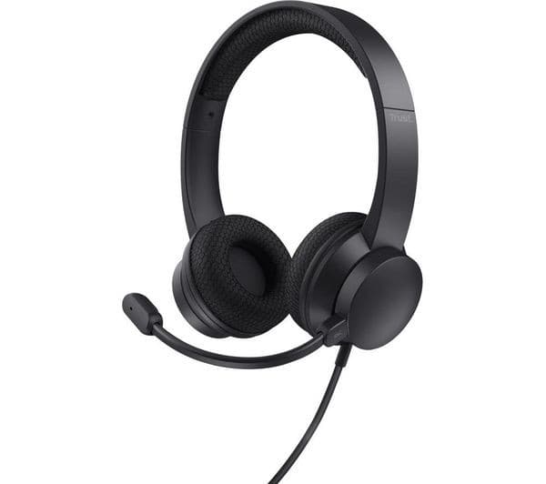 TRUST Ayda Headset with Noise-Cancelling Microphone - Black - Image 1