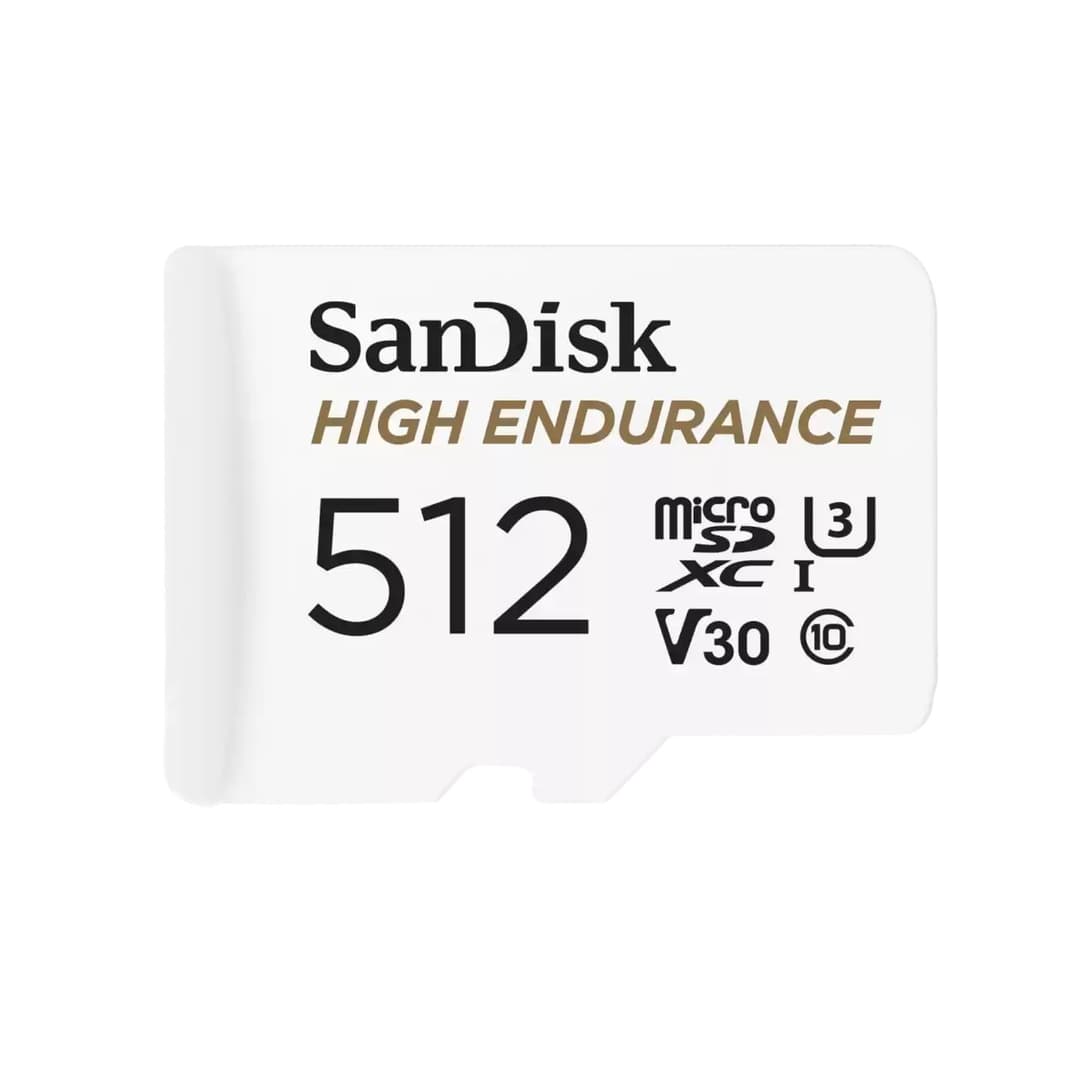 SanDisk High Endurance microSDXC Class 10 UHS-I U3 V30 Memory Card with SD Adapter 512GB - Image 1