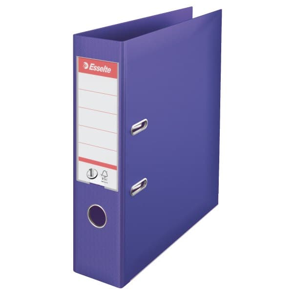 Esselte No.1 A4 75mm Polypropylene Lever Arch File - Purple - Image 1