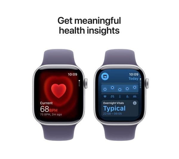 Apple Watch Series 11 GPS 42mm Silver Aluminium Case with Purple Fog Sport Band - S/M - Image 5