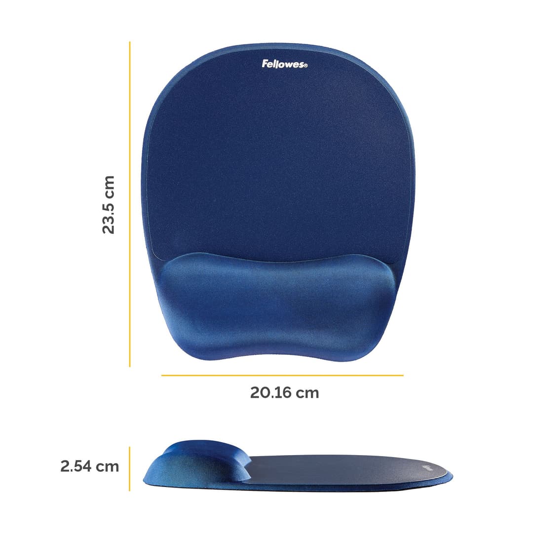 Fellowes Memory Foam Mouse Mat with Wrist Rest - Sapphire Blue - Image 2