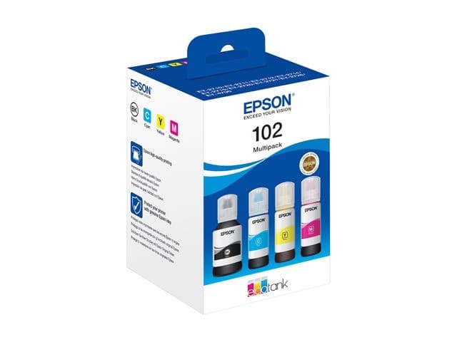 EPSON 102 EcoTank Cyan, Magenta, Yellow & Black Ink Bottles