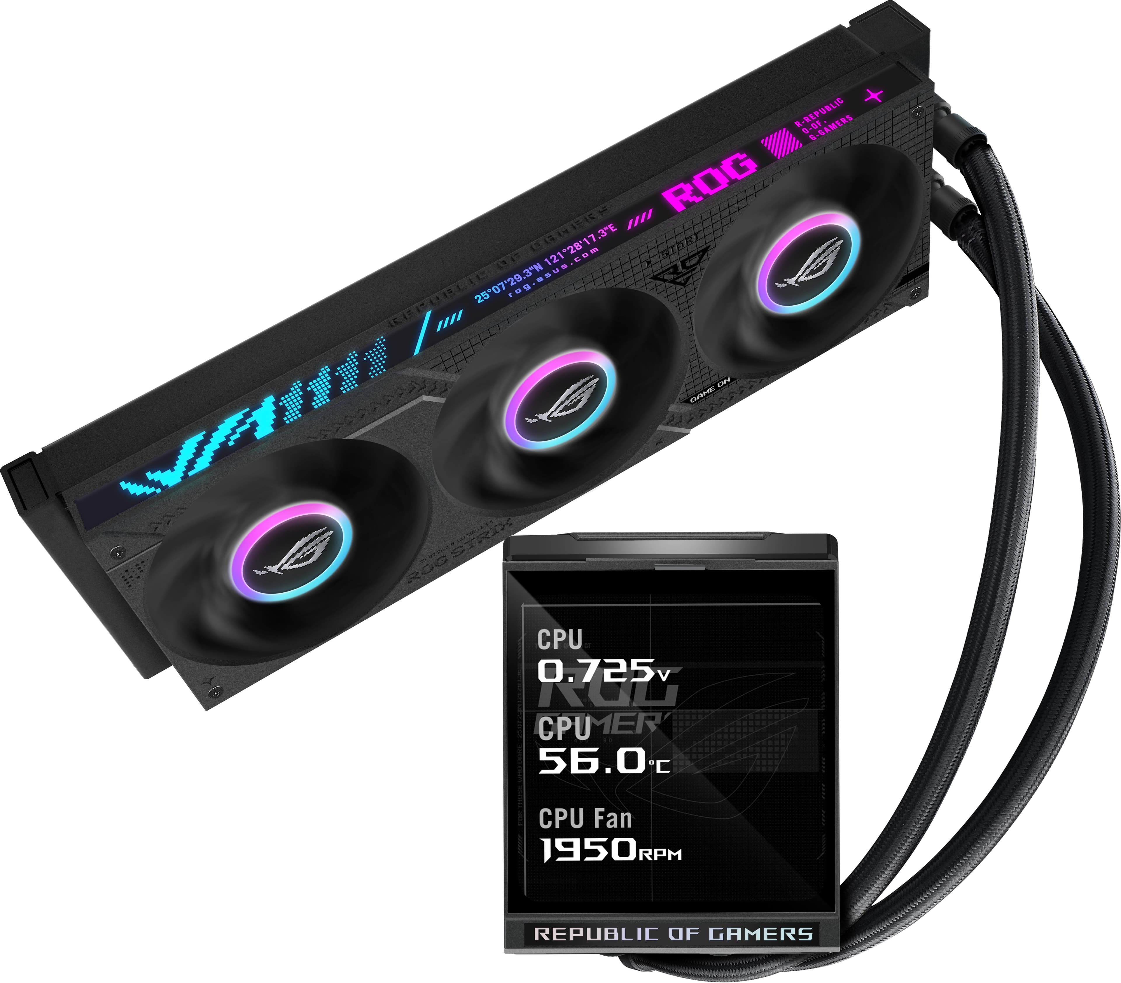 ASUS ROG Strix LC IV 360 ARGB LCD Intel/AMD AIO Liquid CPU Cooler - Black