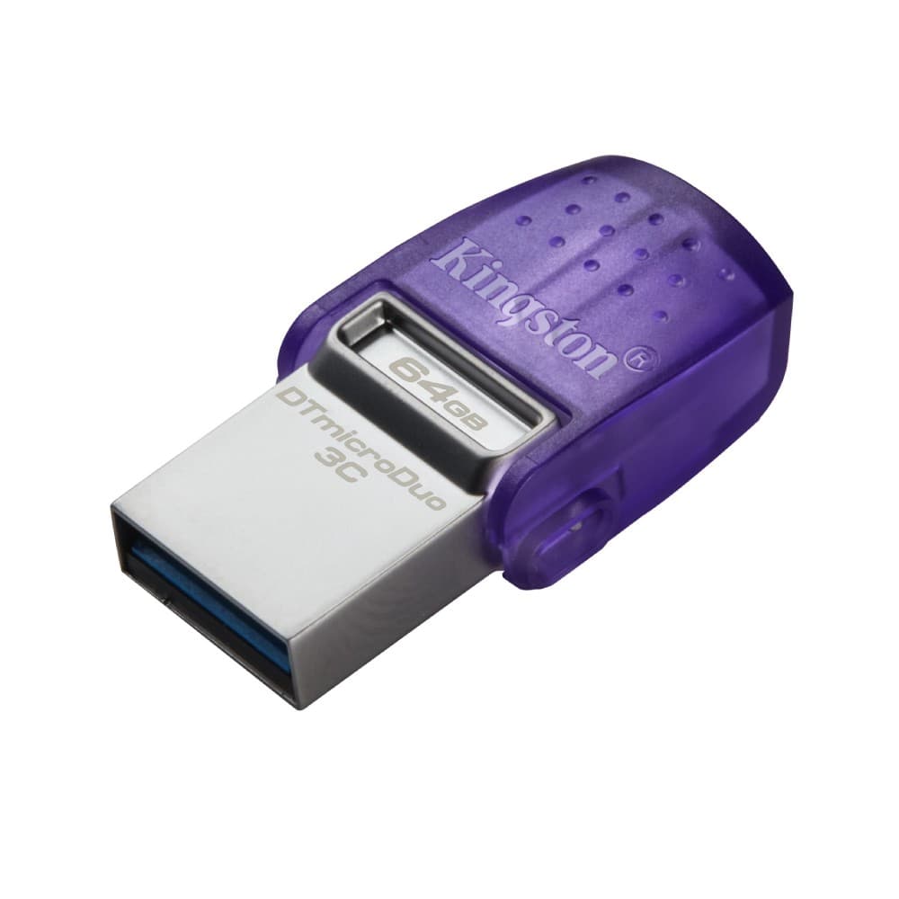 Kingston DataTraveler microDuo 3C USB 3.2 Gen 1 Type-A / Type-C Flash Drive 64GB - Purple