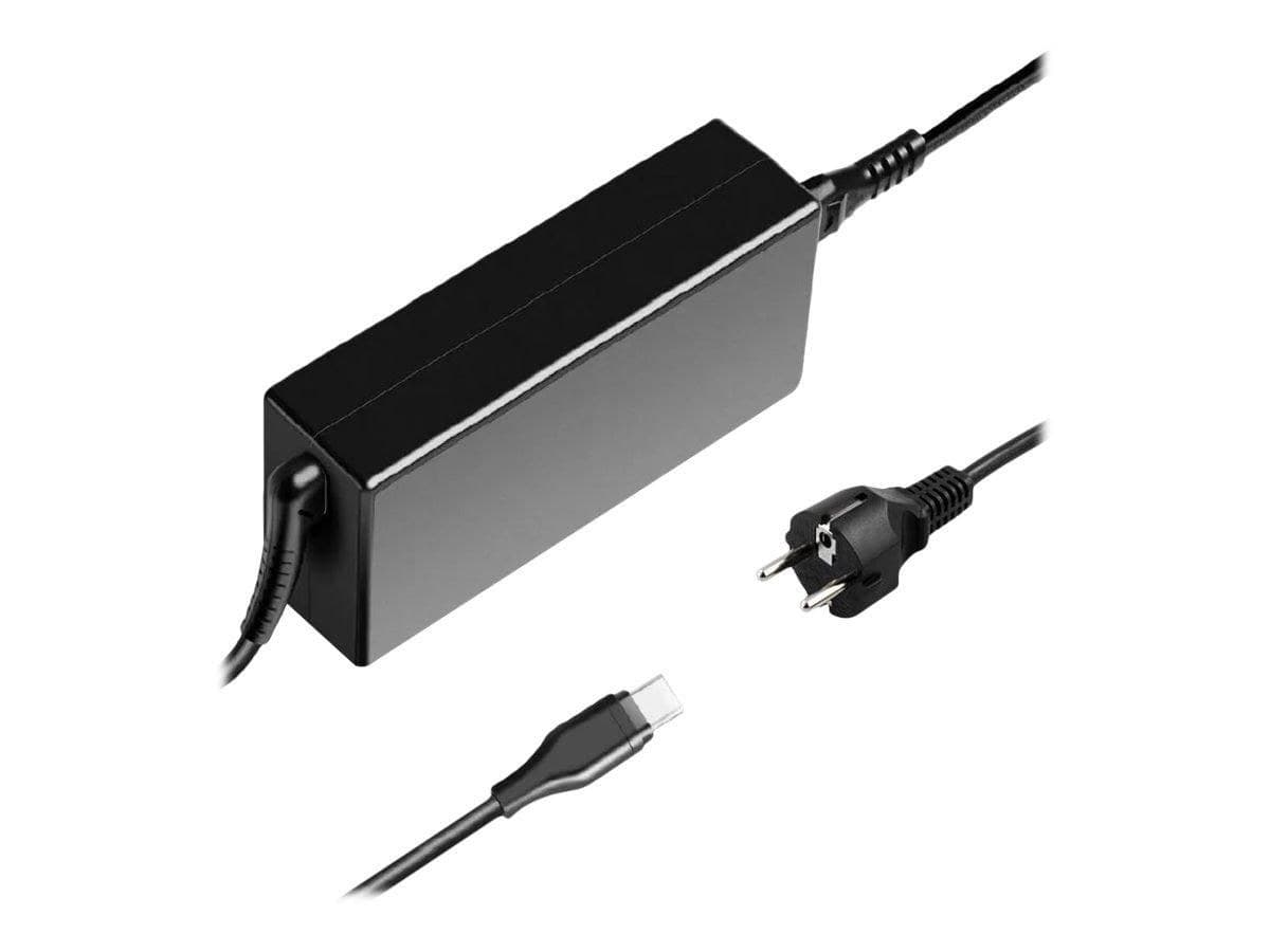 CoreParts USB-C Power Adapter PD3.0 5-20V 3-3.5A with Power Cord (C5/C6 Schuko)