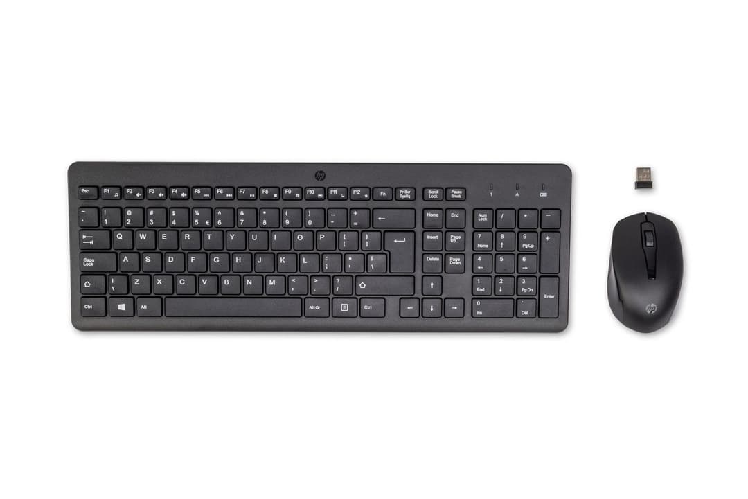 HP 330 Wireless Keyboard and Mouse Combo - International English QWERTY Layout, Black (2V9E6AA#ABB) - Image 1