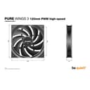 be quiet! Pure Wings 3 PWM High-Speed Case Fan 120mm thumbnail 4
