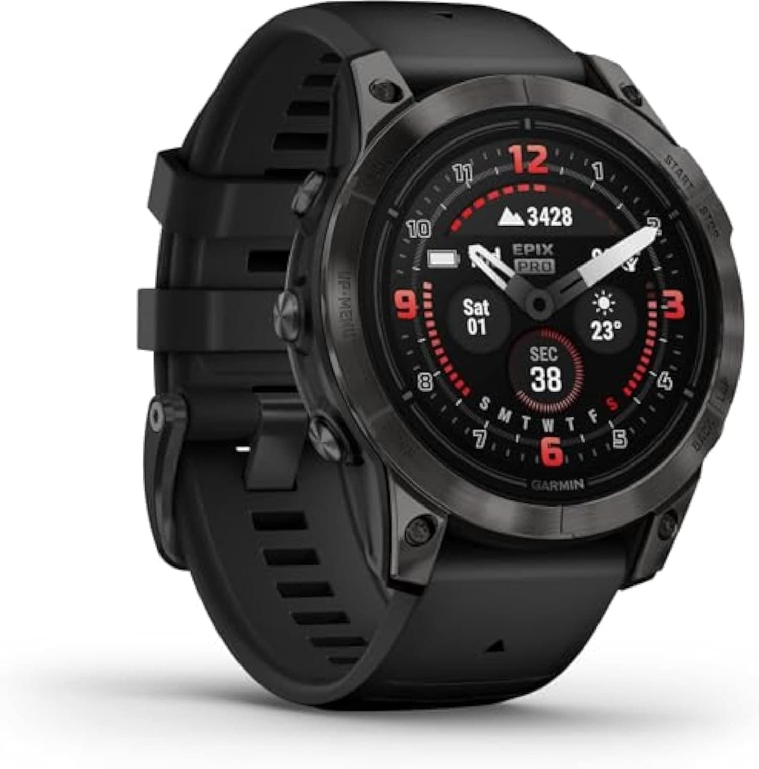 Garmin epix Pro (Gen 2) 47mm Sapphire Edition GPS Smartwatch - Carbon Grey DLC Titanium & Black