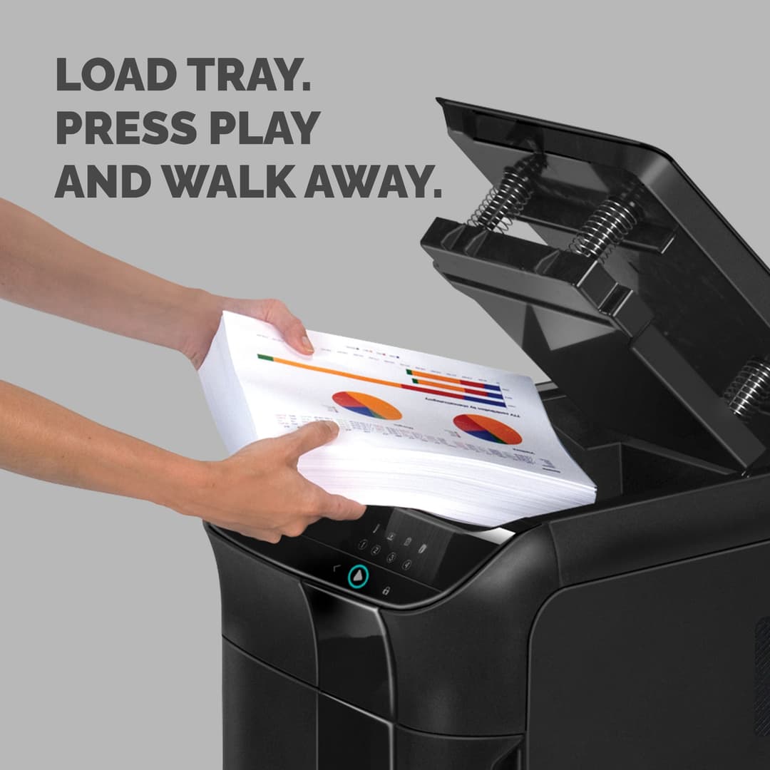 Fellowes Paper Shredder 350 Sheet Auto Feed Cross Cut Shredder AutoMax 350C Shredder with 68 Litre Bin High Security P4 - Image 3