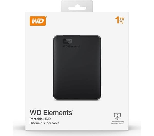 WD Elements SE Portable Hard Drive 1TB - Black