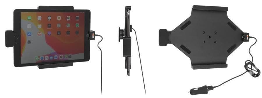 Brodit 753168 Active Holder with Spring-Lock, Tilt Swivel and Cig-Plug Charger for Apple iPad 10.2 9th Gen (A2602, A2603, A2604, A2605), Black - Image 1