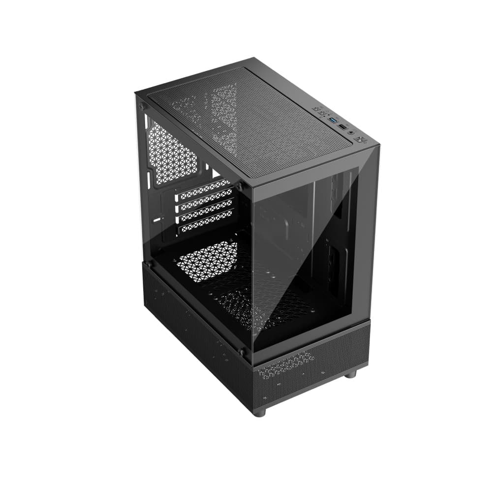 1st Player MIKU Mi2-A Tempered Glass Mid Tower Gaming Case - Black - Image 4