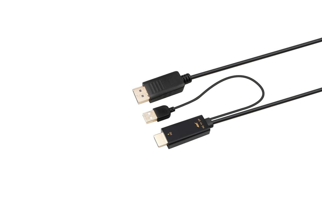 MicroConnect HDMI-DP-CON3 HDMI to DisplayPort Converter Cable 3m, 4K 60Hz, USB Powered, Black - Image 1