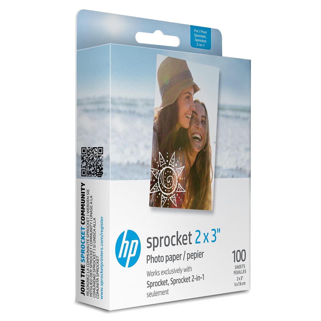 HP Sprocket 2x3" Premium Zink Sticky Back Photo Paper - 100 Sheets - Image 1