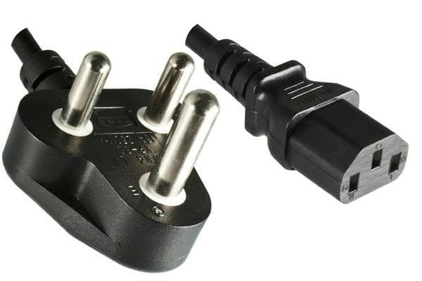 MicroConnect Power Cord South Africa Type M - C13, Black, Big Plug, H05VV-F 3G 0.75 mm², 10A-250V, 1.8 m - Image 1