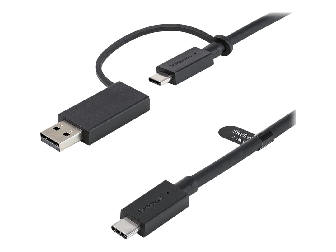 StarTech.com USBCCADP Hybrid 2-in-1 USB-C Cable with USB-A Adapter 1m 10Gbps 100W PD - Image 1