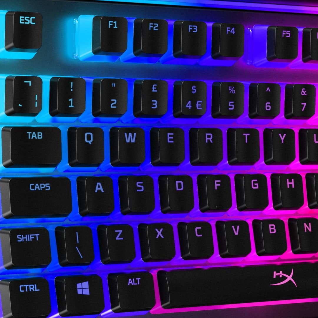 HyperX Pudding Keycaps Full Key Set ABS UK Layout OEM Profile - Black - Image 4