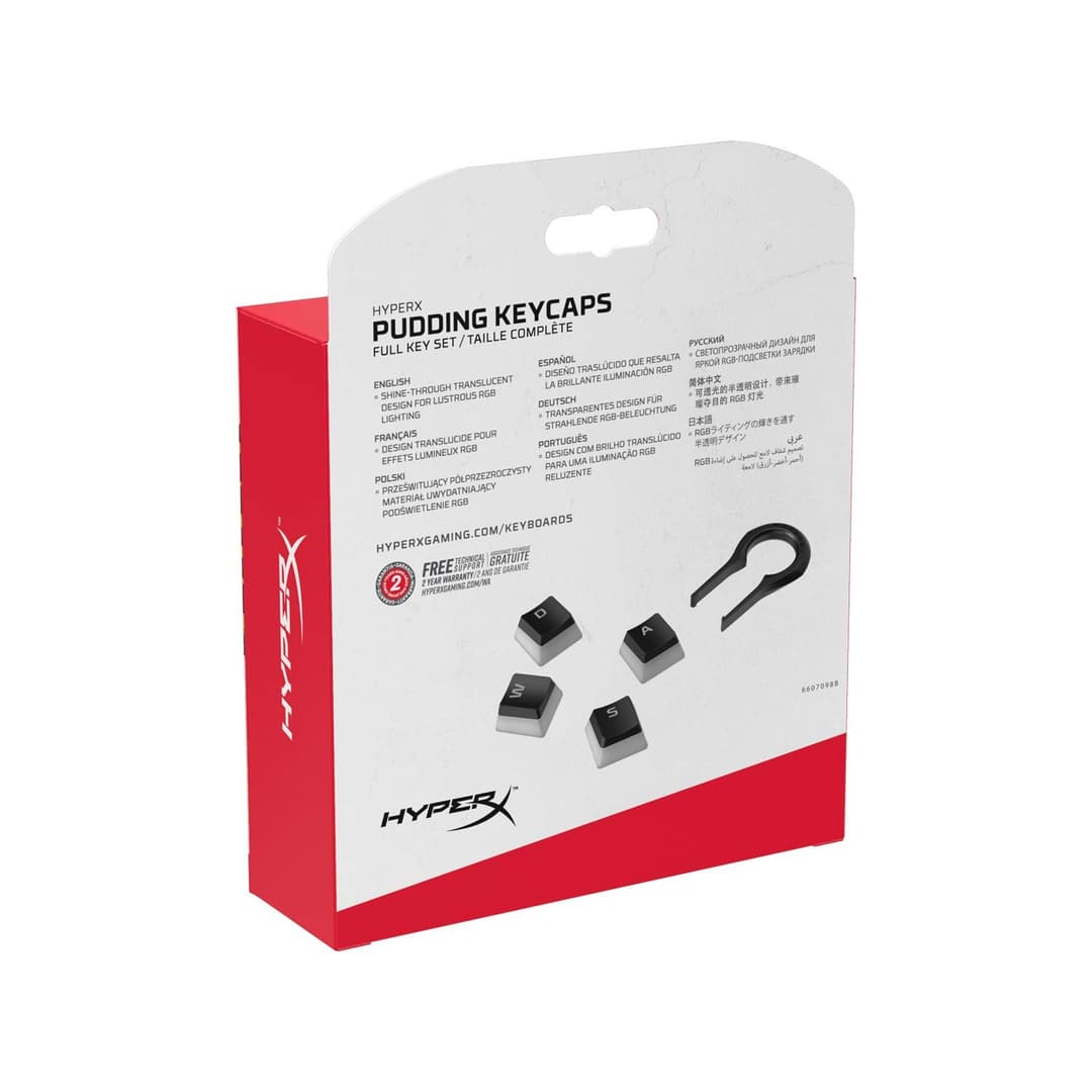 HyperX Pudding Keycaps Full Key Set ABS UK Layout OEM Profile - Black - Image 7