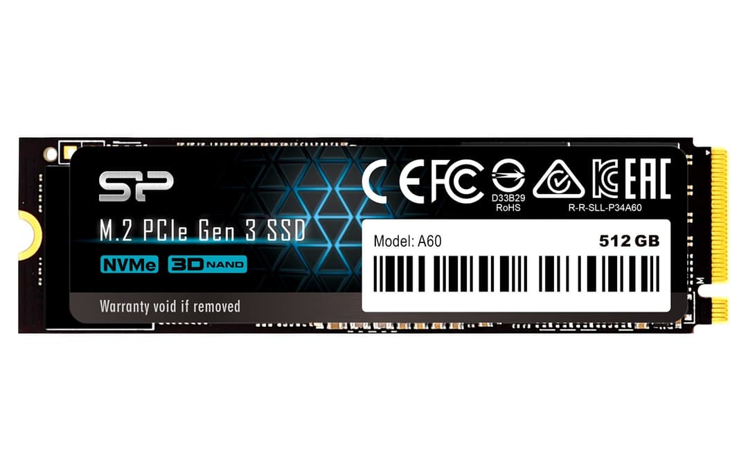 Silicon Power P34A60 NVMe M.2 PCIe Gen3x4 2280 SSD 512GB - Image 1