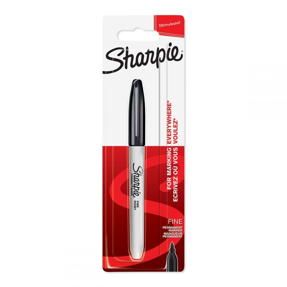 Sharpie 1985857 Fine Black Permanent Pen Pack of 12 Blister Packs - Image 1