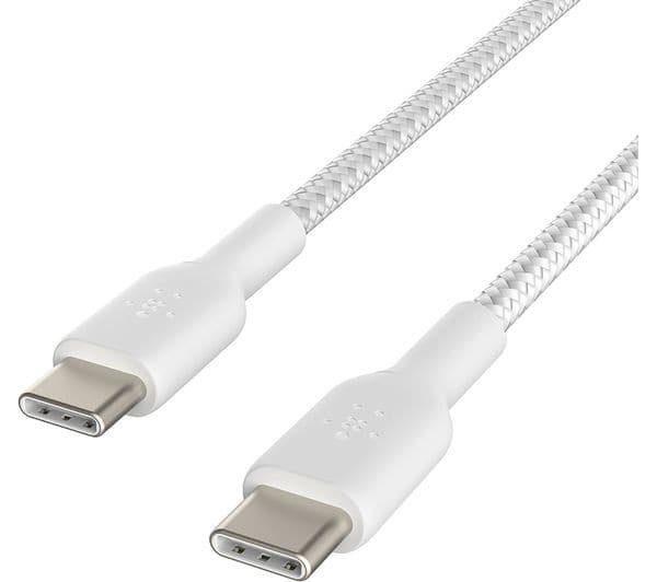 BELKIN Braided USB Type-C Cable 1m White Pack of 2