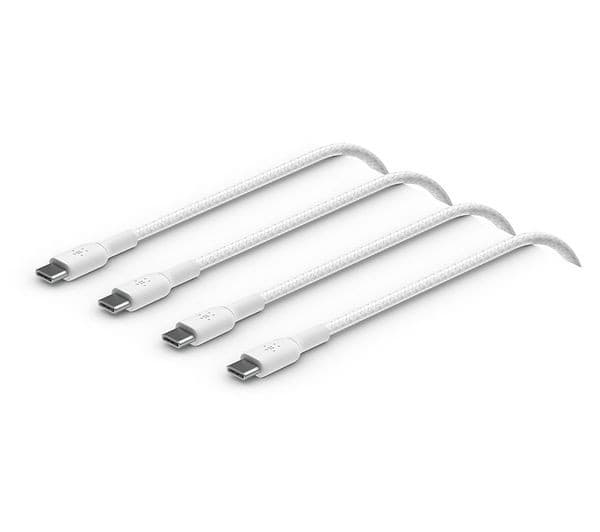 BELKIN Braided USB Type-C Cable 1m White Pack of 2 - Image 3