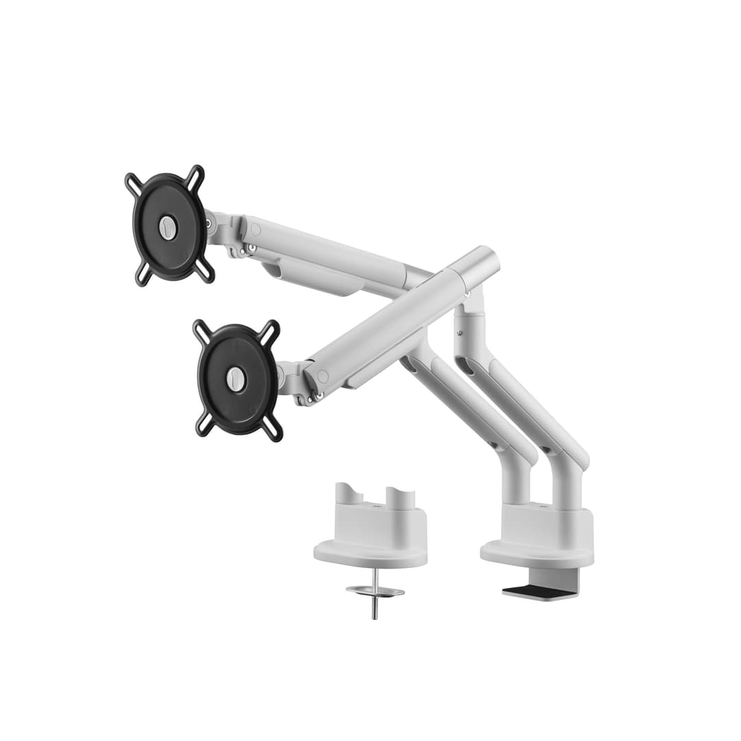 One For All DM 7220 Universal Dual Monitor Arm 13-35 Inch - White - Image 1