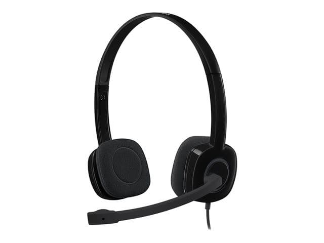 Logitech H151 Stereo Headset - Wired 3.5mm, Rotating Noise-Cancelling Boom Mic, Black - Image 1