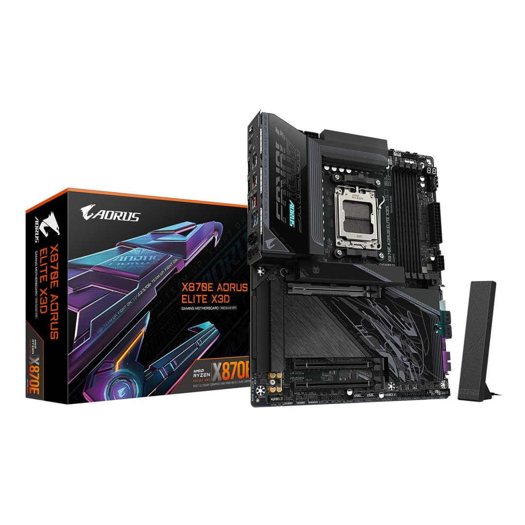 GIGABYTE X870E AORUS ELITE X3D AMD X870E ATX Socket AM5 DDR5 Wi-Fi 7 Motherboard - Image 1