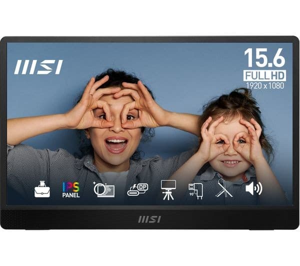 MSI PRO MP161 E2U Full HD 15.6" IPS LCD Portable Monitor - Black - Image 1