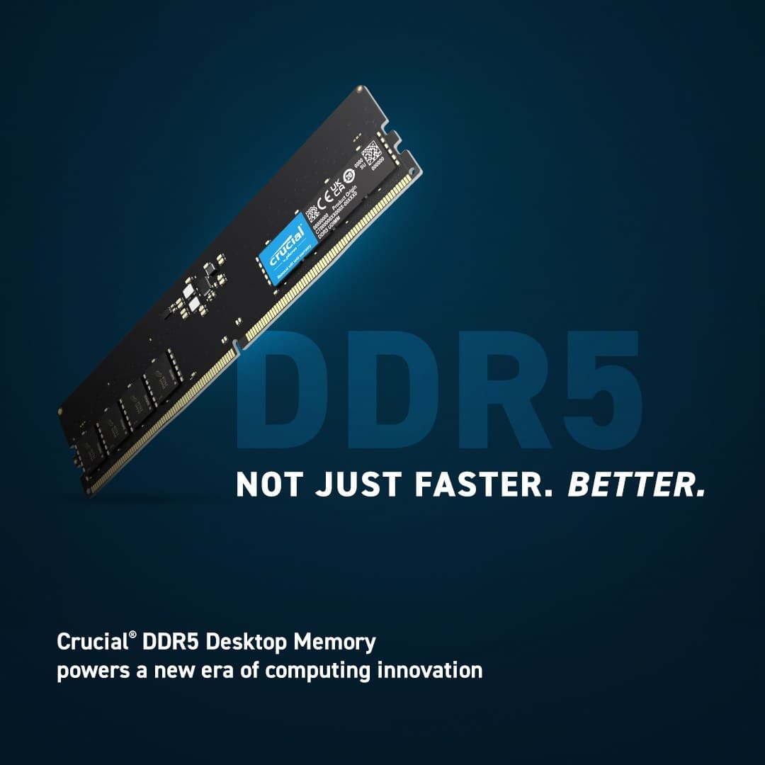 Crucial DDR5-5600 CL46 UDIMM Desktop Memory 32GB - Image 2