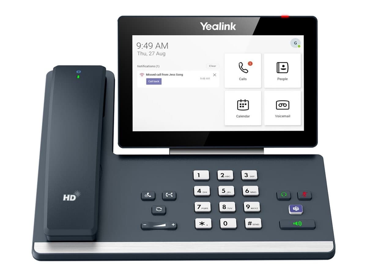 Yealink MP58-WH E2 Teams Edition IP Phone, 7" Touchscreen, Bluetooth Wireless Handset - Classic Grey