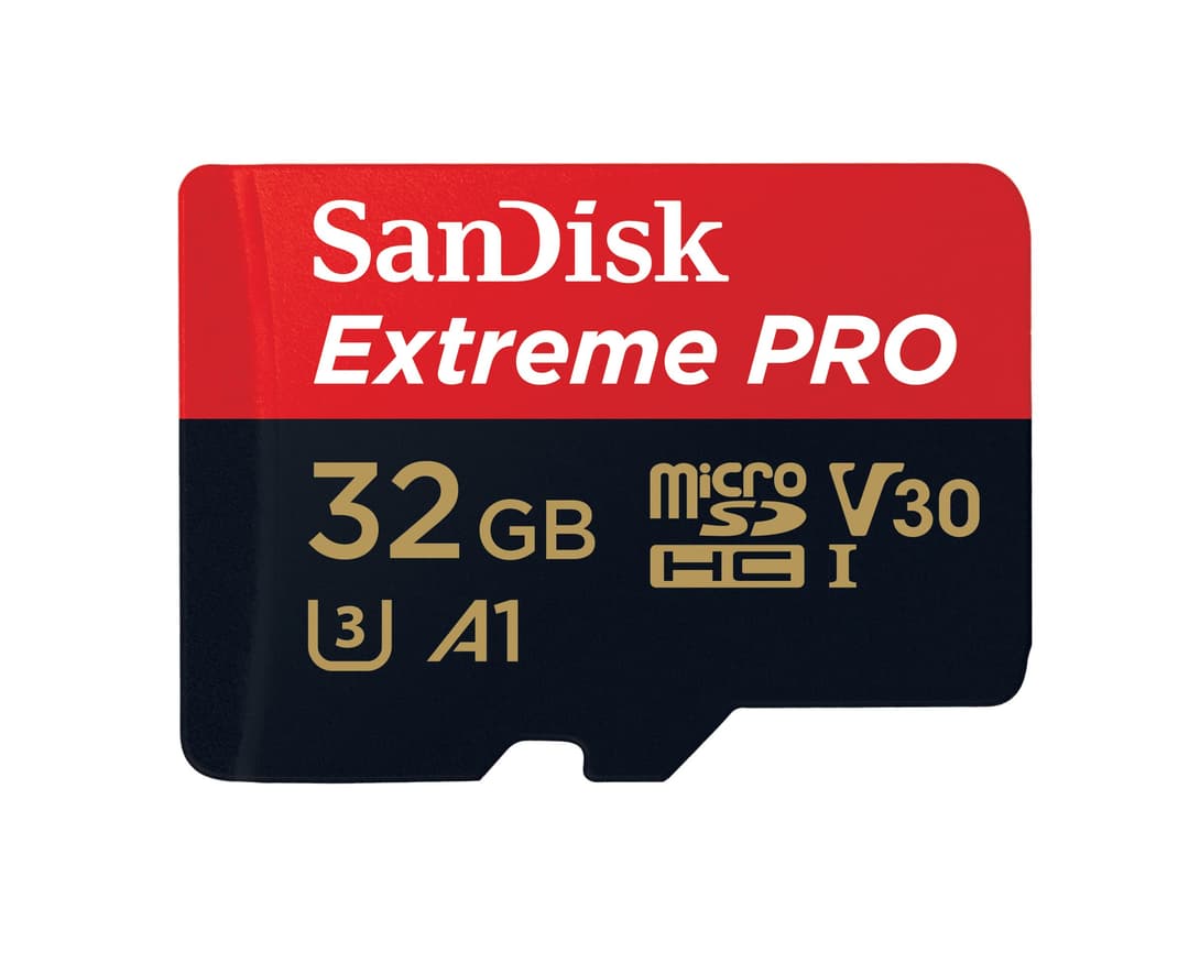 SanDisk Extreme PRO 32GB microSDHC UHS-I U3 V30 A1 Memory Card with SD Adapter (100MB/s) - Image 1