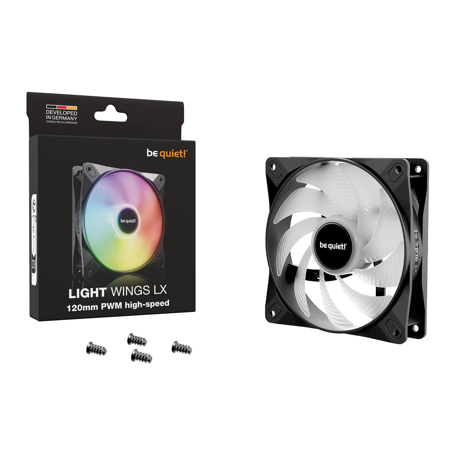 be quiet! Light Wings LX High Speed 120mm ARGB PWM Case Fan - Black