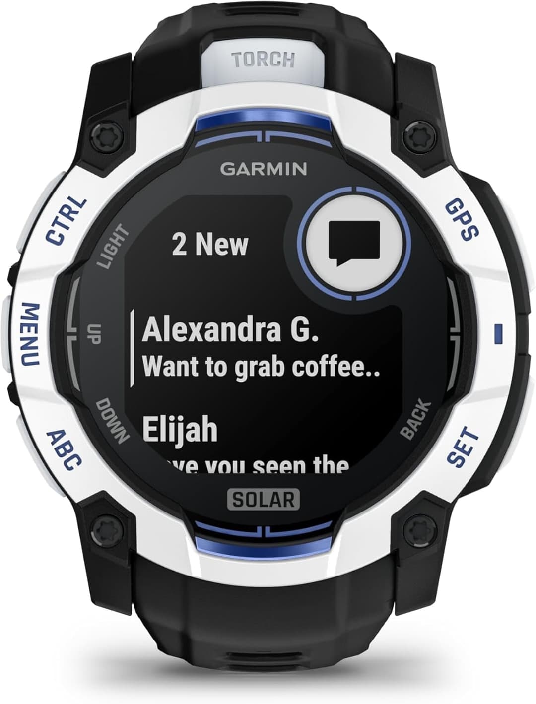 Garmin Instinct 3 Solar GPS Smartwatch 50mm - Whitestone/Black - Image 4
